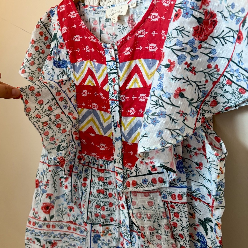 Othr Multicolor Floral Patchwork Blouse - image 3